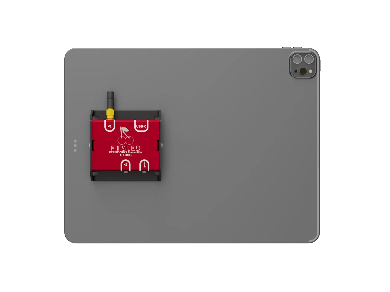 Cerise USB-C CRMX transmitter mounted on an iPad
